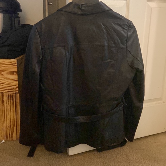 Wilson leather jacket with leather tie size L - Picture 2 of 2
